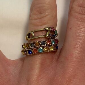 Gold Multi-Color Gemstone Ring